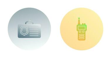 ID Card and talkie Icon vector