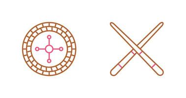 roulette and Pool cue  Icon vector