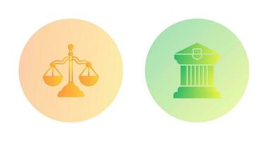 equilibrar y palacio de justicia icono vector