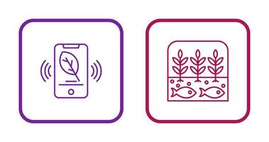 Smart Phone and Hydroponic Icon vector