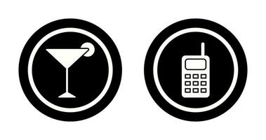 cosmopolitan and walkie talkie Icon vector