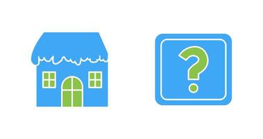 House with Snow and Question Mark Icon vector