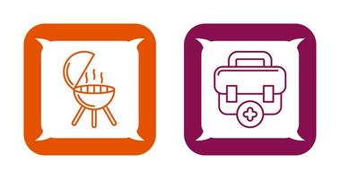 Bbq and First Aid Icon vector