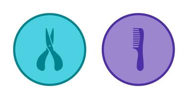 Scissor and Comb Icon vector