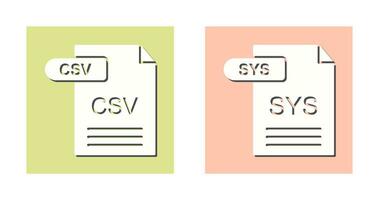 CSV and SYS Icon vector