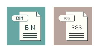 BIN and RSS Icon vector