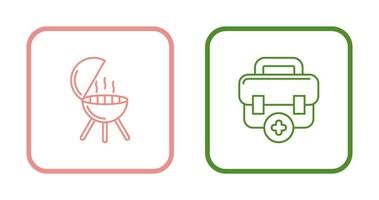 Bbq and First Aid Icon vector