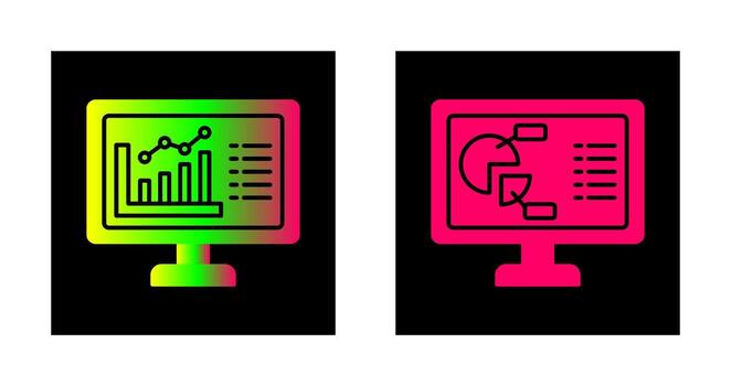 Graph and Pie Chart Icon vector