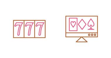 online gambling and triple sevens Icon vector