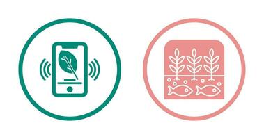 Smart Phone and Hydroponic Icon vector