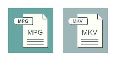 MPG and MKV Icon vector