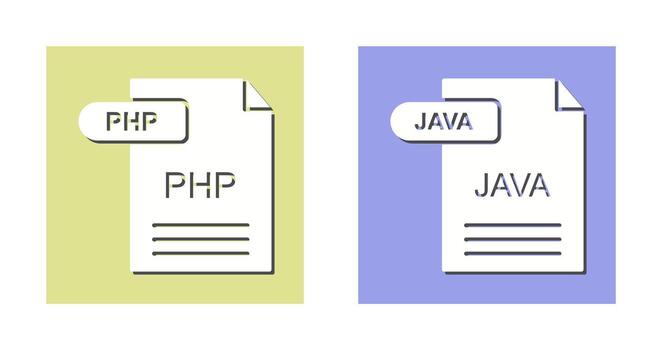 php y Java icono vector
