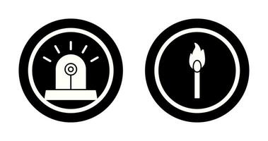 siren and lit matchstick Icon vector