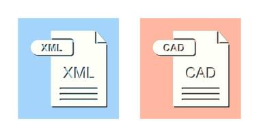 XML and CAD Icon vector