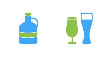 moon shine and beer glasses Icon vector