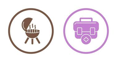 Bbq and First Aid Icon vector