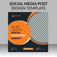 digital marketing social media post design template for grow your online business vector