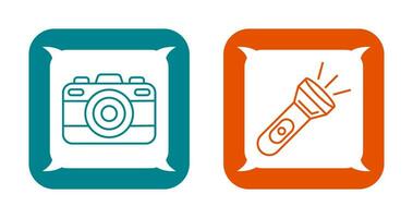 Camera and Flash Light Icon vector