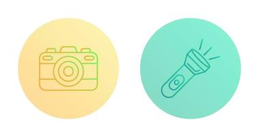 Camera and Flash Light Icon vector