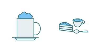 capppucino and coffee served  Icon vector