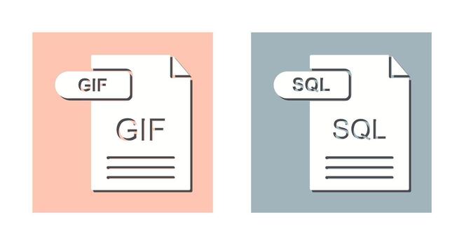 gif y sql icono vector