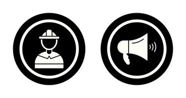 firefighter and megaphone  Icon vector