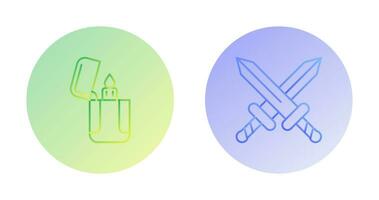 Lighter and Sword Icon vector