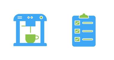 coffee machine and order list Icon vector