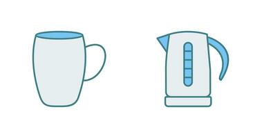 mug and kettle Icon vector