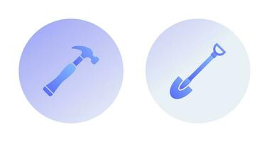 Shovel and Nail Icon vector