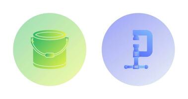 Paint Bucket and Clamp Icon vector