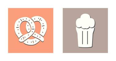 Pretzel and Pint of Beer Icon vector