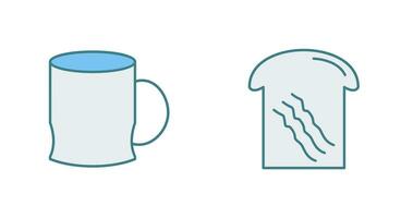 toast and coffee cup  Icon vector