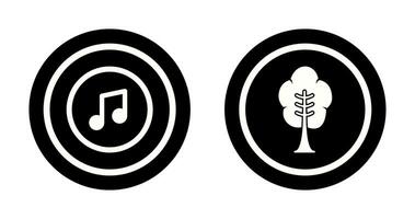 Music Player and Tree Icon vector