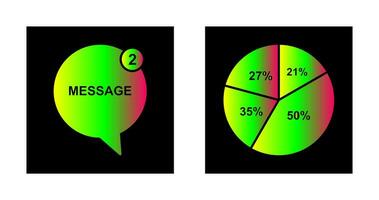 Message Bubbles and Pie Chart Icon vector