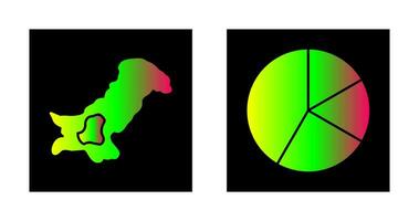 mapa y tarta icono vector