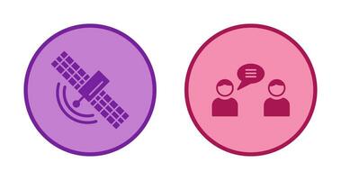 Satellite and Chatting Icon vector