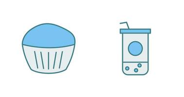 Chocolate Muffin and Chocolate Shake  Icon vector