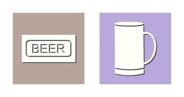 Beer Sign and Beer Mug Icon vector