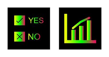 Yes No Option and Statistics Icon vector