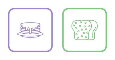 Pancake and Toast Icon vector