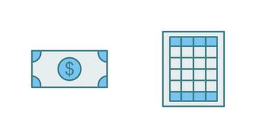 dollar bill and table of rates  Icon vector