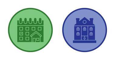 Calendar and Mansion Icon vector