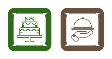 Waiter and Cake Icon vector