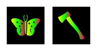 Butterfly and Wood Cutter Icon vector