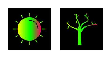 Sun and Tree Icon vector