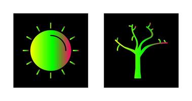 Sun and Tree Icon vector