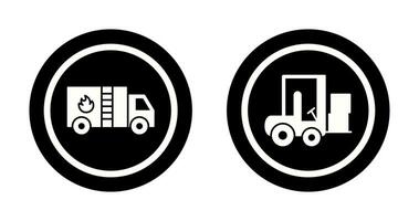 Fire Bridge and Forklifter Icon vector