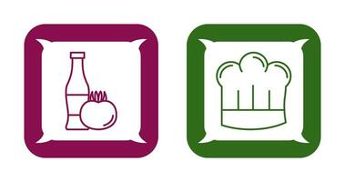 Tomato ketchup and Chef Hat Icon vector