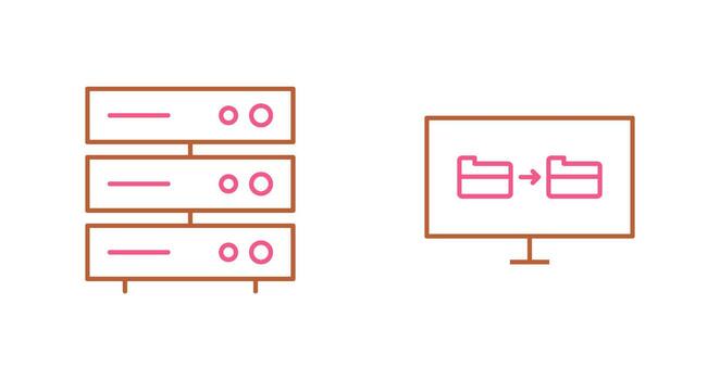 servidor red y archivo compartiendo icono vector